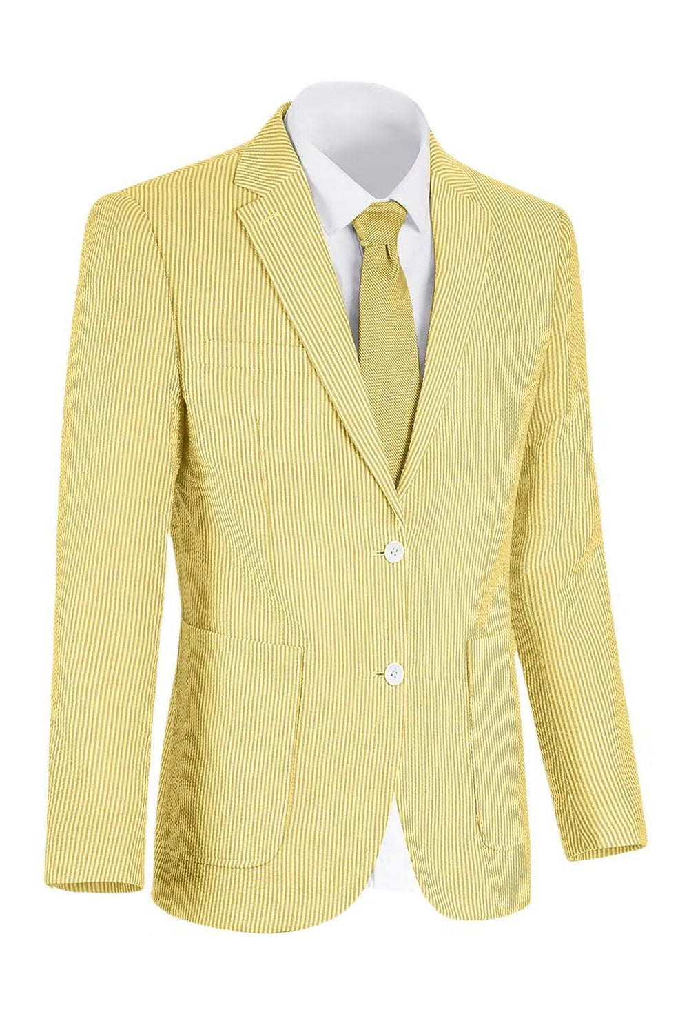 Notch Lapel Light Blue Single Breasted Men's Jacket