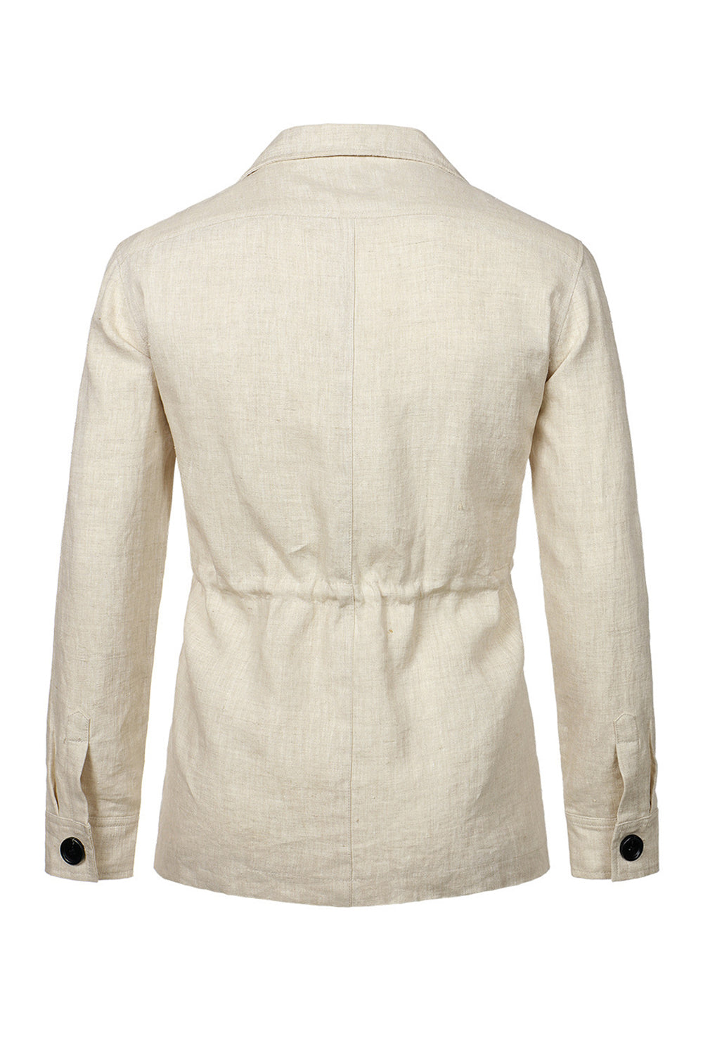 Beige Notch Lapel Single Breasted Men's Jacket