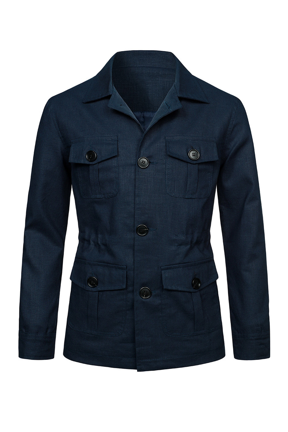 Beige Notch Lapel Single Breasted Men's Jacket