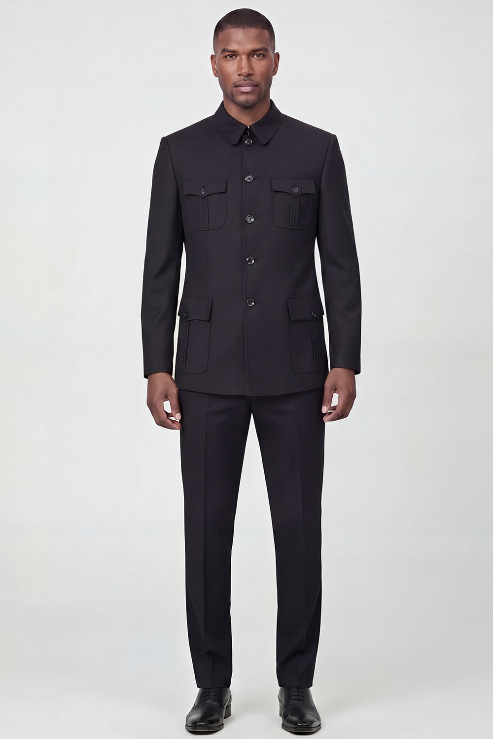 Black Single Breasted 2 Piece Men's Suits