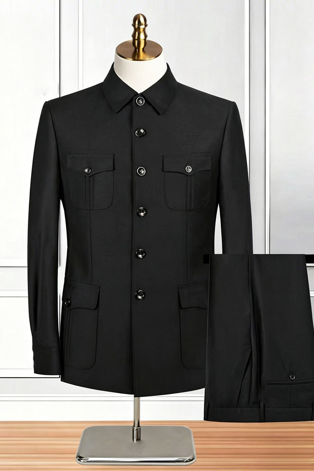 Black Single Breasted 2 Piece Men's Suits
