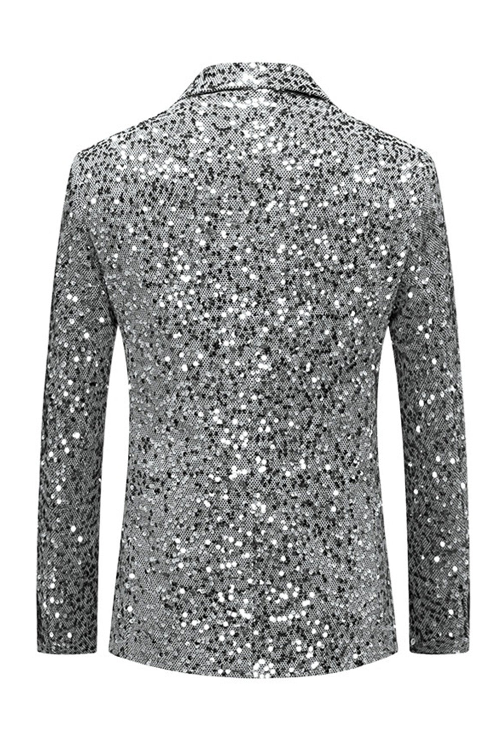 Sparkly Gold Notch Lapel Single Breasted Beaded Men's Jacket