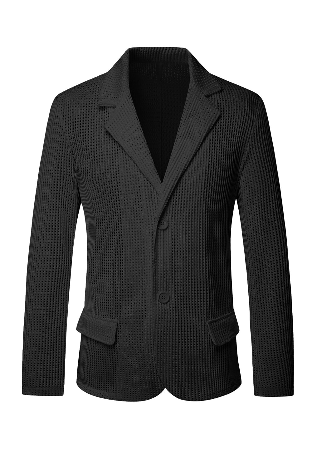 Black Notch Lapel Single Breasted Men's Jacket
