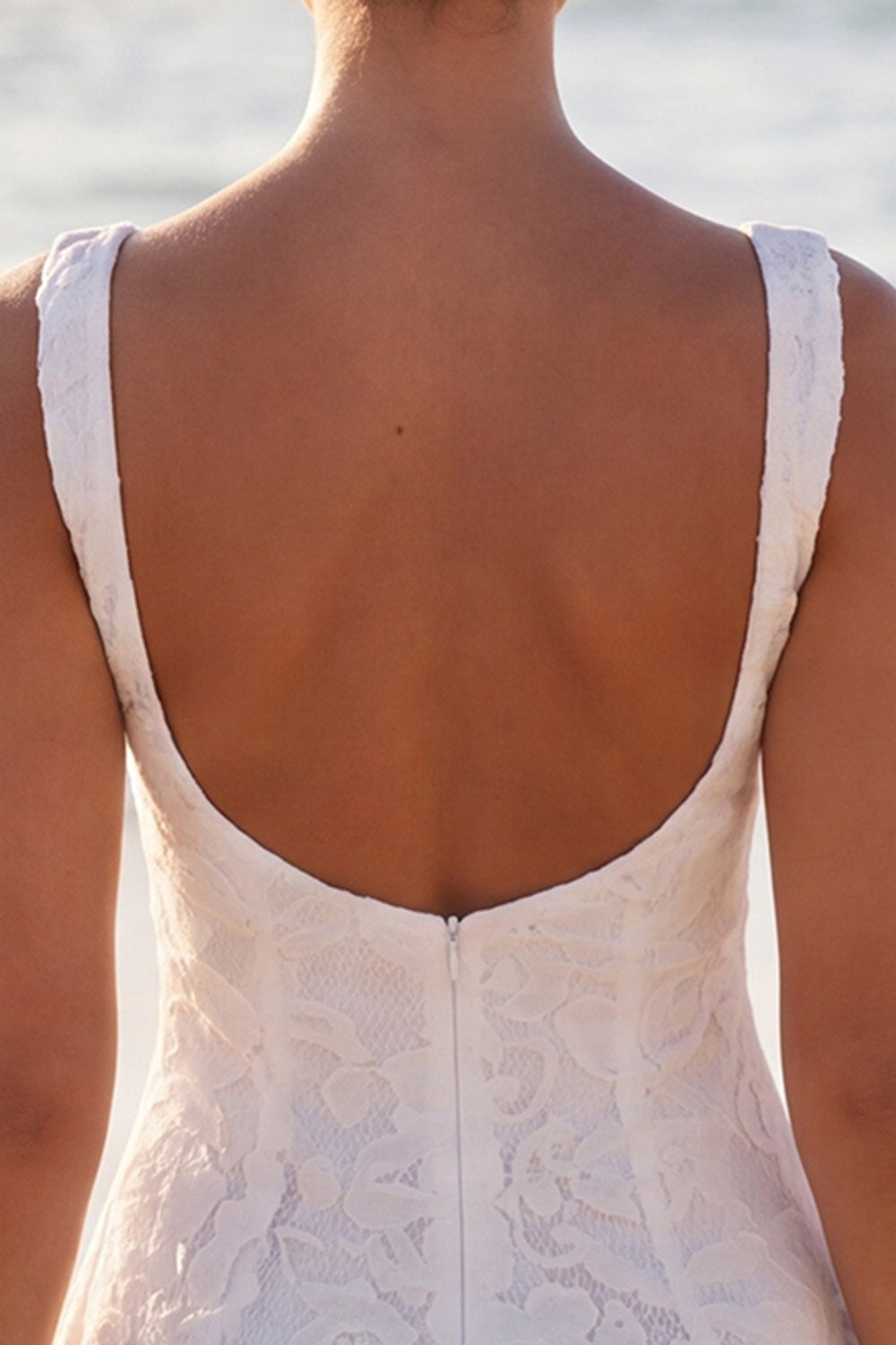 Ivory A-Line Corset Lace Mini Dress