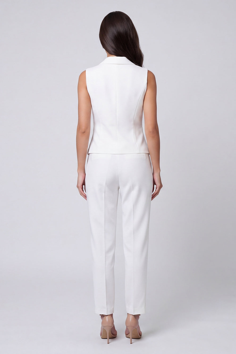 Costume de travail 2 pièces à revers ivoire et simple boutonnage