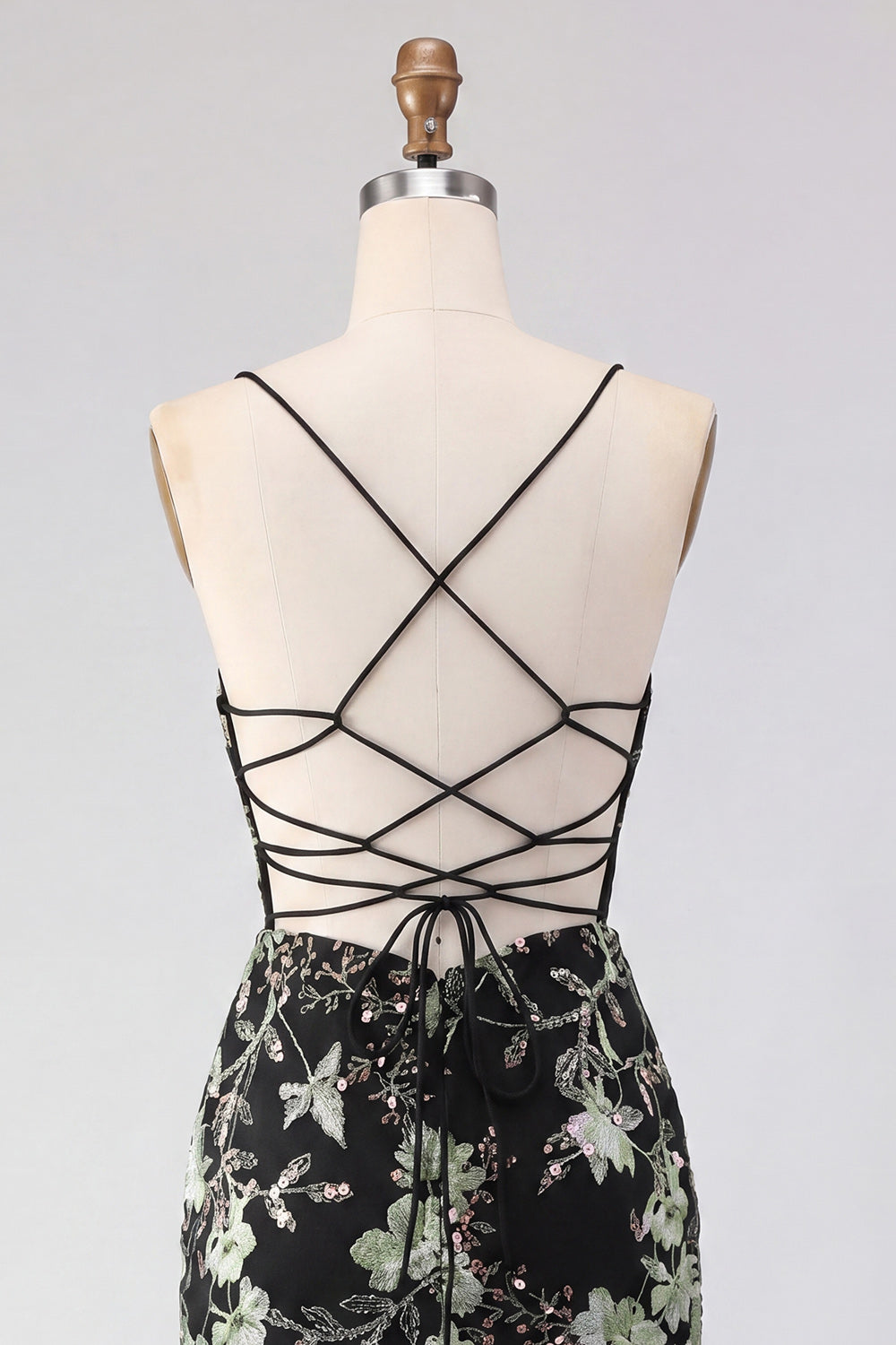 Yellow Bodycon Sheer Corset Floral Sequins Short Homecoming Dress with Lace-Up Back