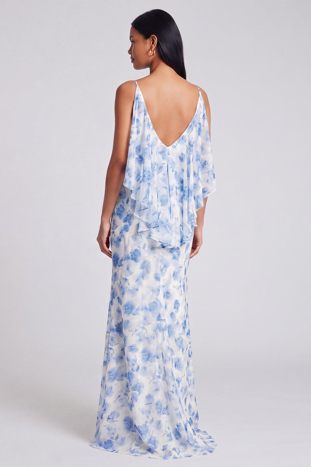 Robe longue florale vert clair sirène