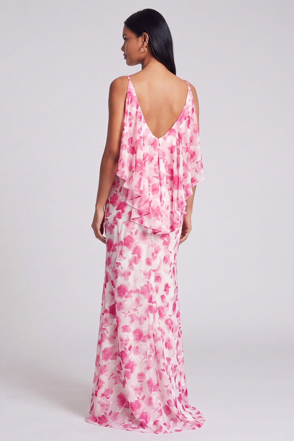 Robe longue florale vert clair sirène