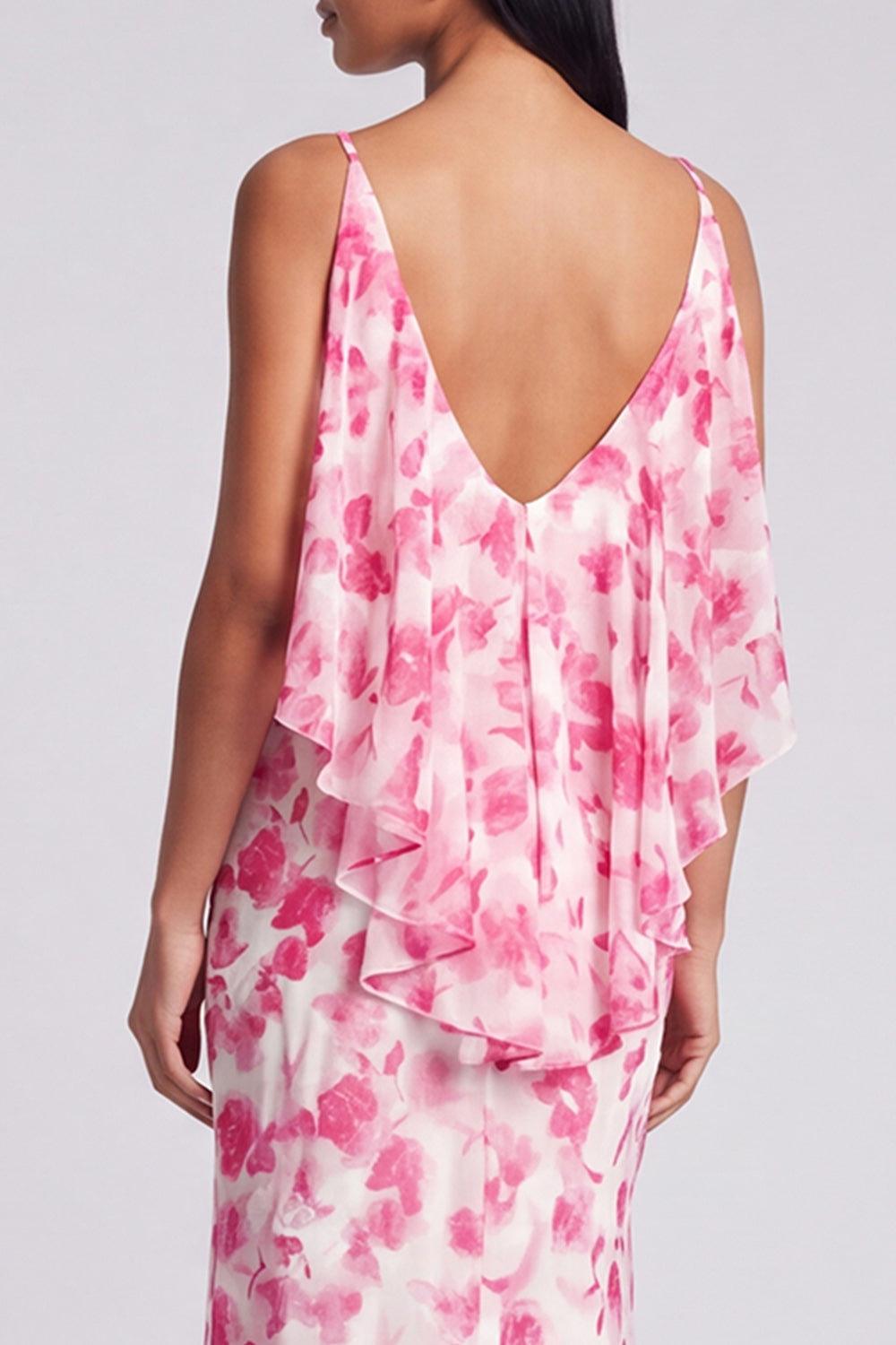 Robe longue florale vert clair sirène
