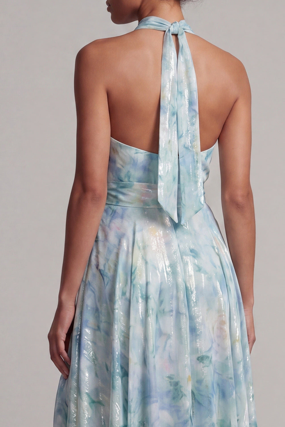 Light Green Keyhole A Line Floral Long Mother of the Bride Dress with Pockets