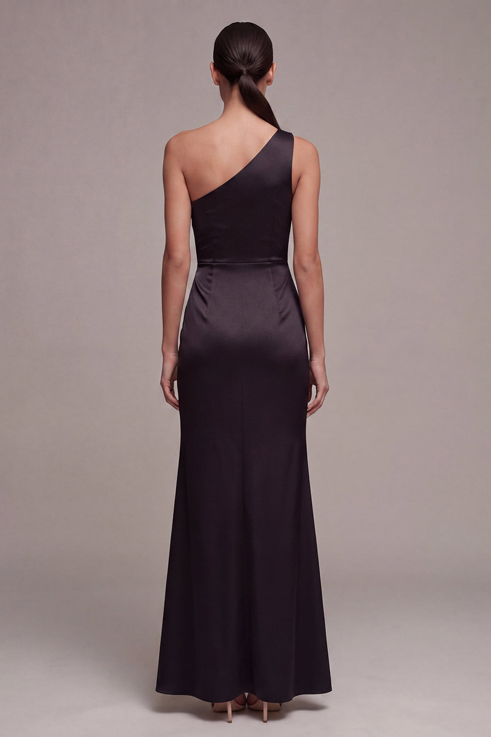 Black One Shoulder Mermaid Long Formal Dress with Slit