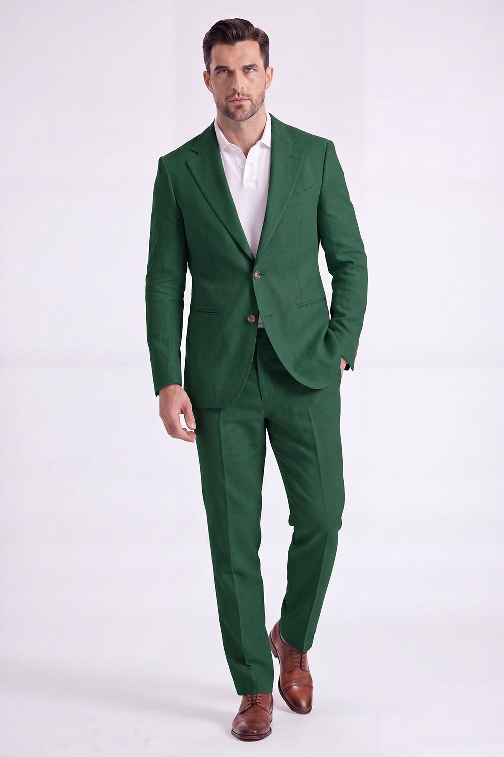 Light Khaki 2 Piece Notched Lapel Single Breasted Men Formal Suits
