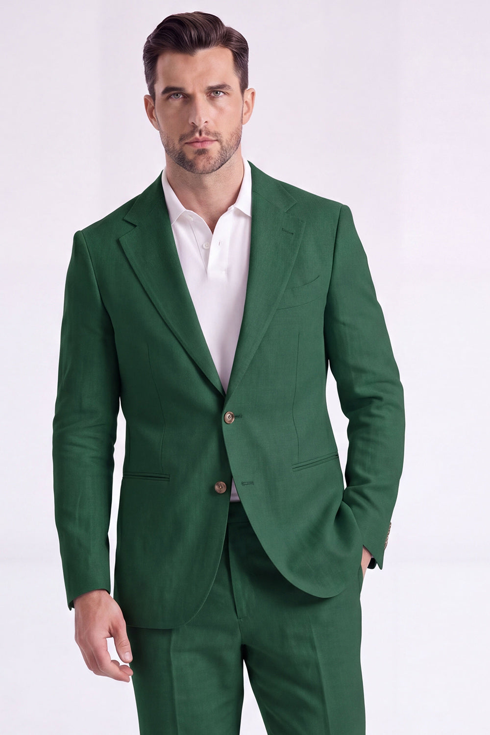 Light Khaki 2 Piece Notched Lapel Single Breasted Men Formal Suits
