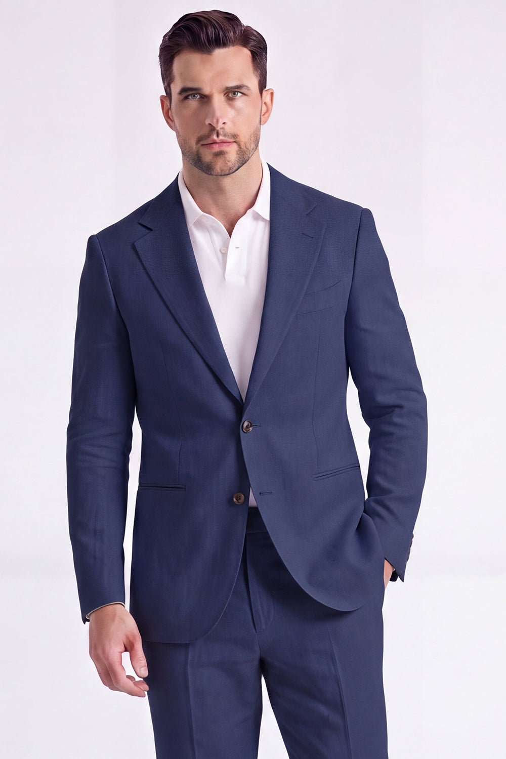 Light Khaki 2 Piece Notched Lapel Single Breasted Men Formal Suits