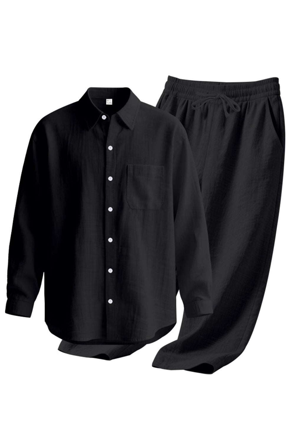 Ensemble coordonné homme 2 pièces en lin bleu clair