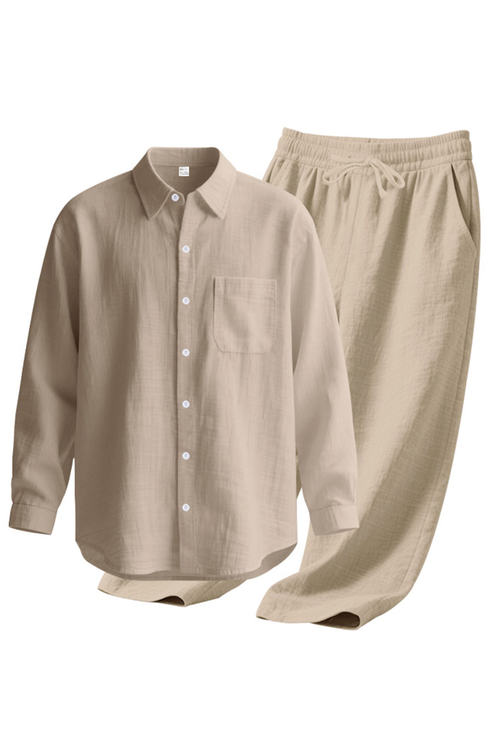 Ensemble coordonné homme 2 pièces en lin bleu clair