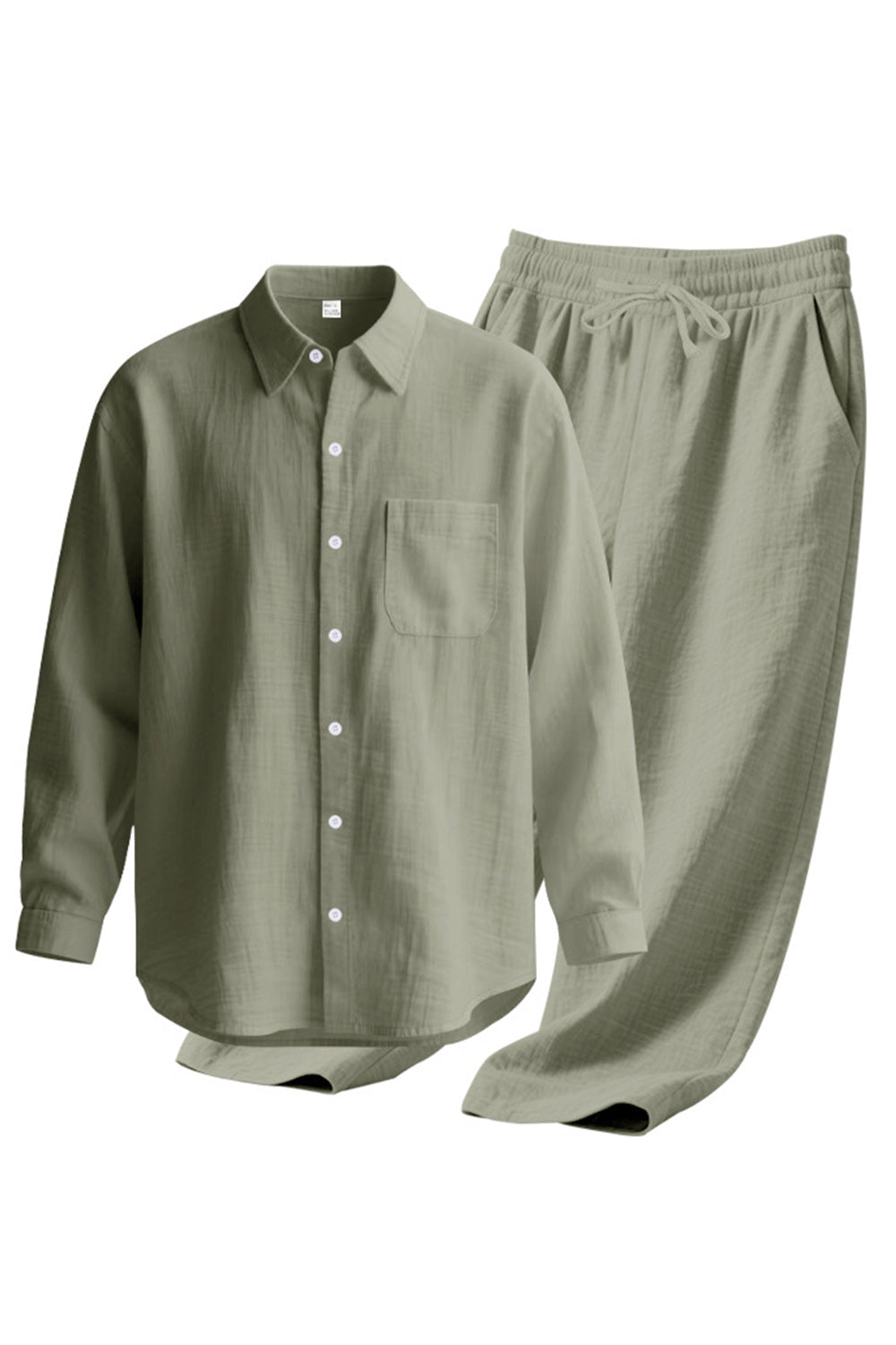 Ensemble coordonné homme 2 pièces en lin bleu clair