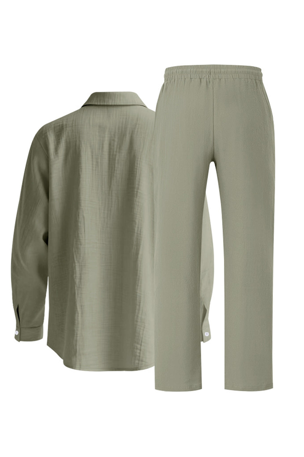 Ensemble coordonné homme 2 pièces en lin bleu clair