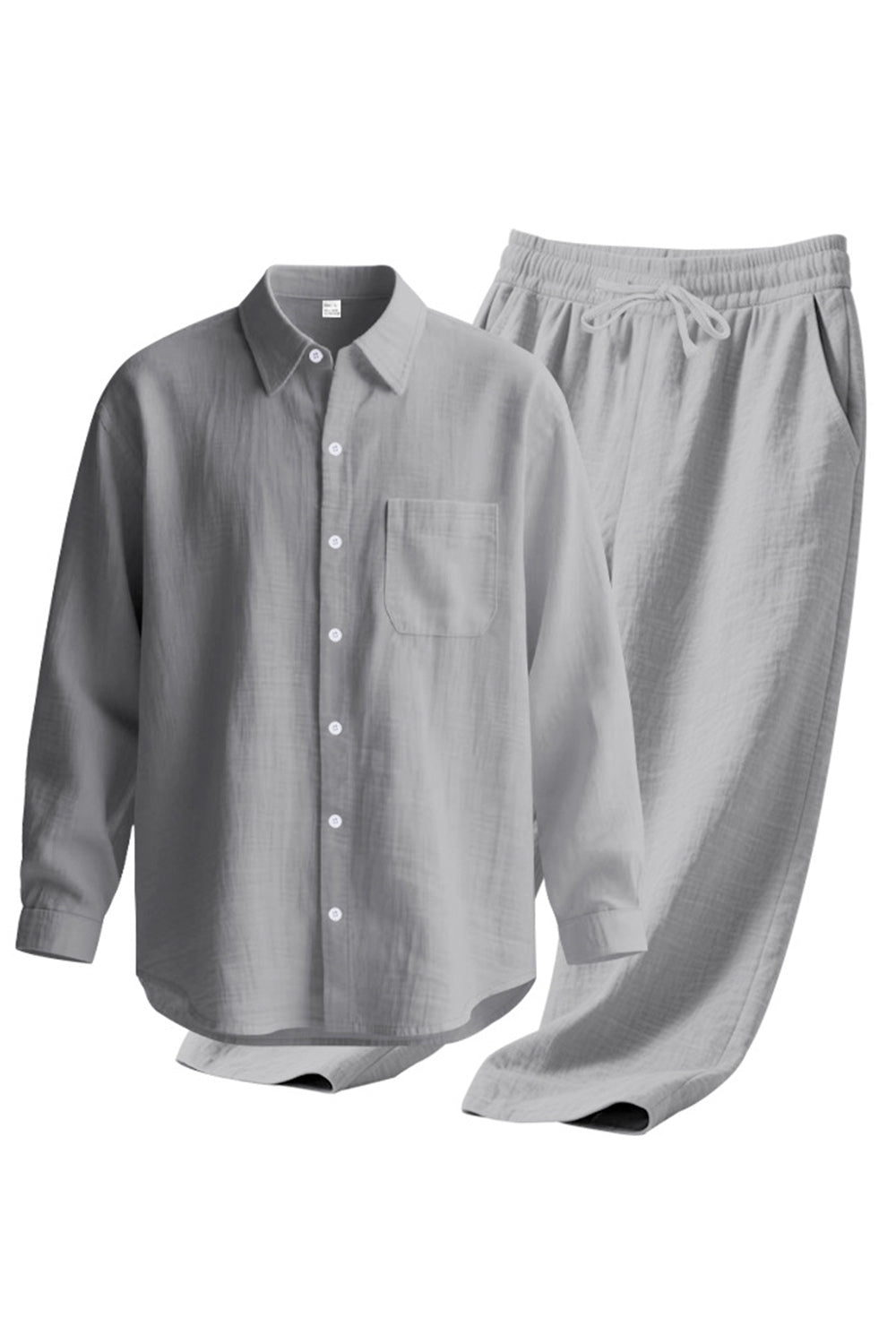 Ensemble coordonné homme 2 pièces en lin bleu clair