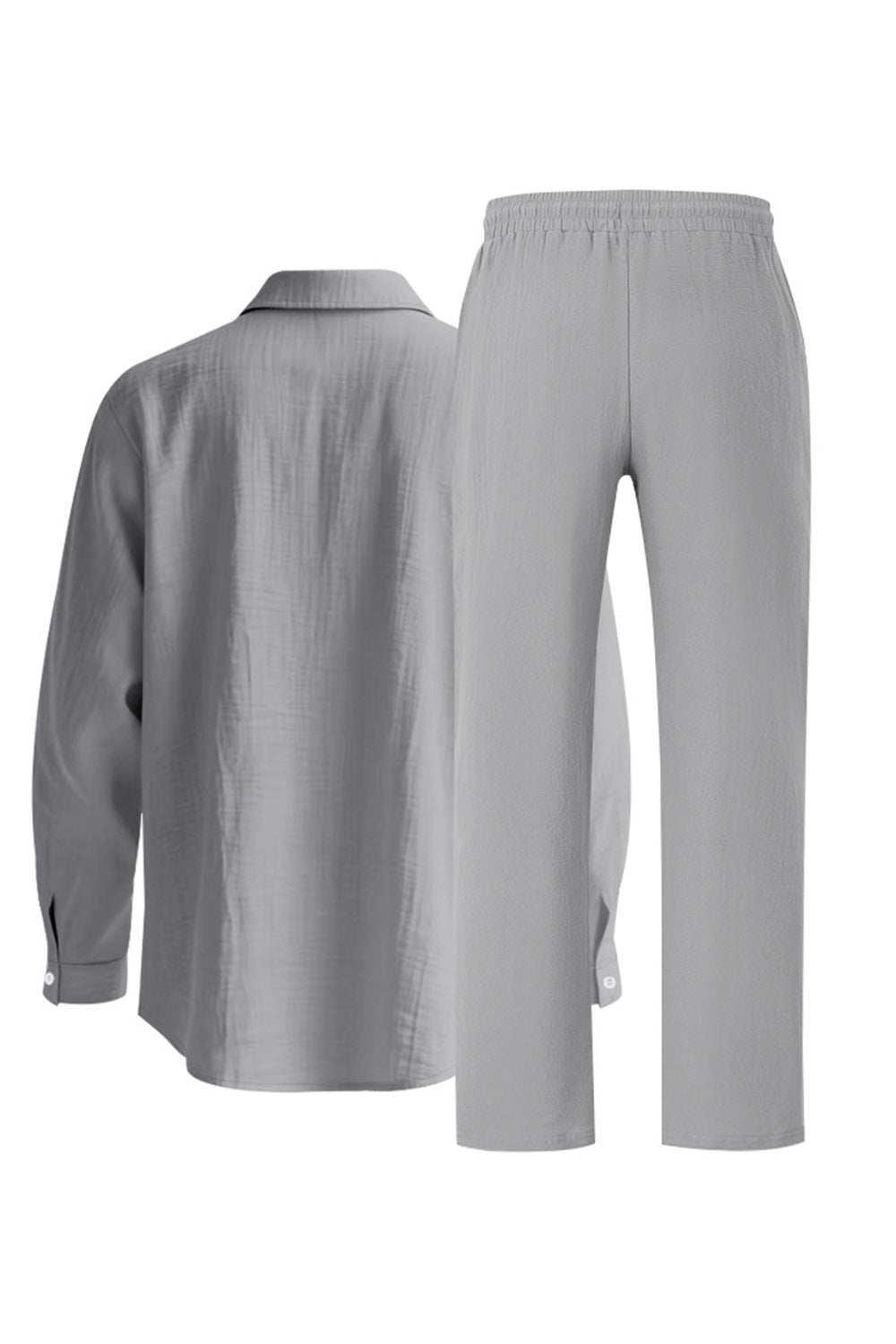 Ensemble coordonné homme 2 pièces en lin bleu clair