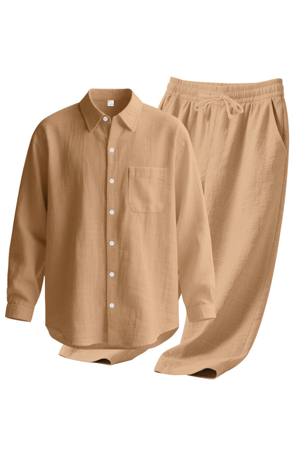 Ensemble coordonné homme 2 pièces en lin bleu clair