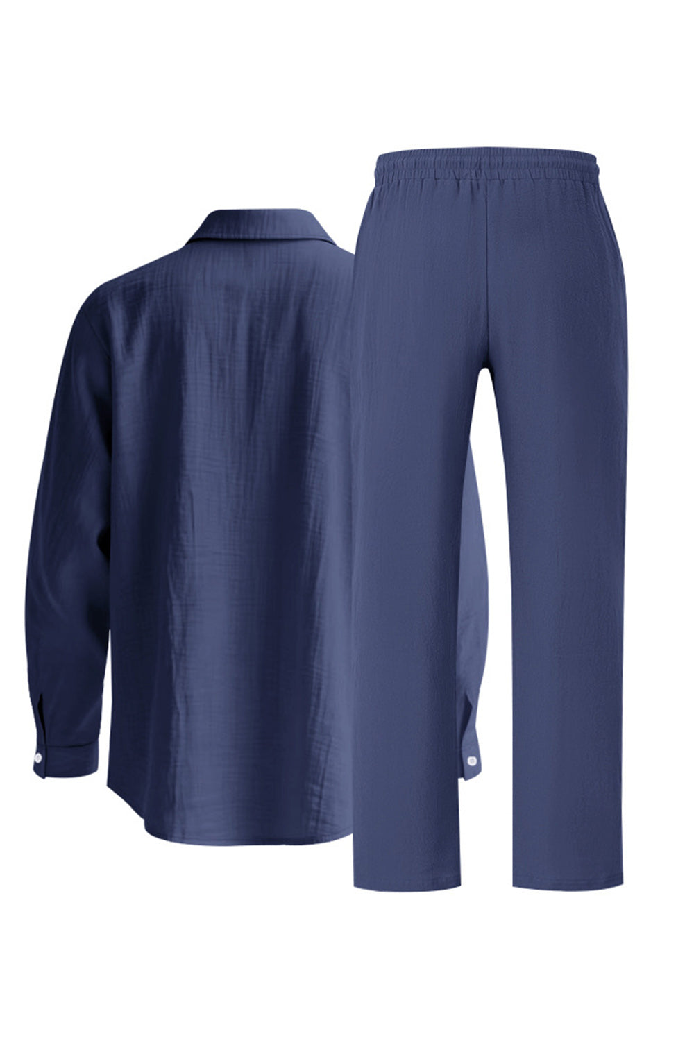 Ensemble coordonné homme 2 pièces en lin bleu clair