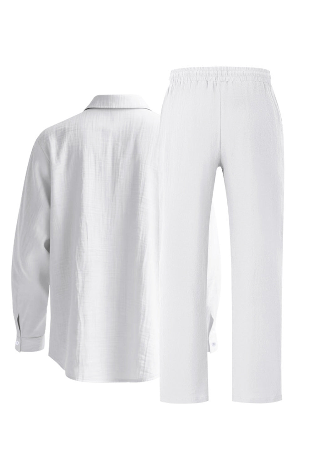 Ensemble coordonné homme 2 pièces en lin bleu clair