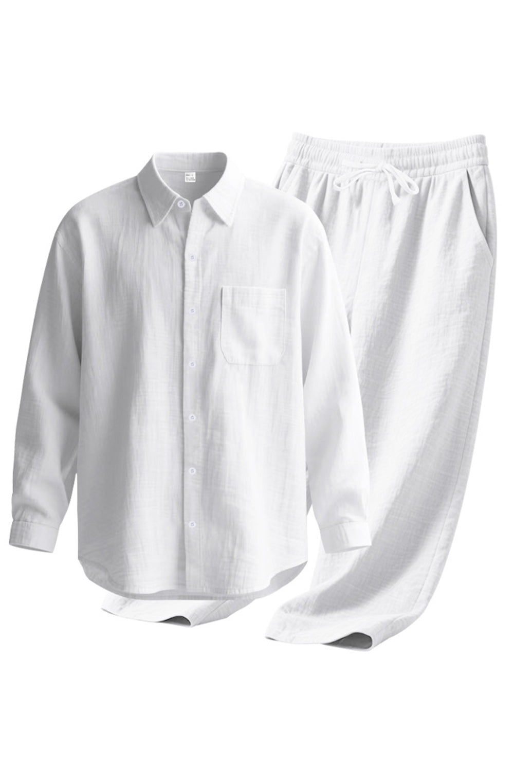 Ensemble coordonné homme 2 pièces en lin bleu clair