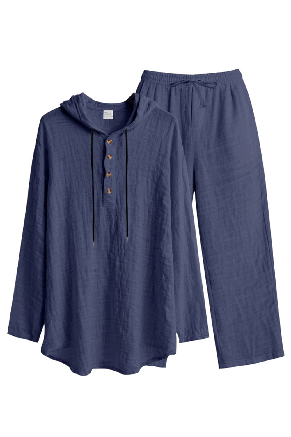Casual 2 Piece Outfits Lightweight Long Sleeve Hooded Shirt and Loose Pants Set
