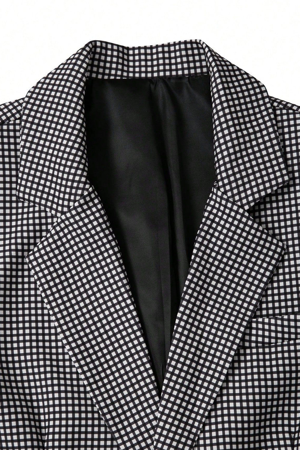 Black 2 Pieces Plaid Notched Lapel Short Men Suits