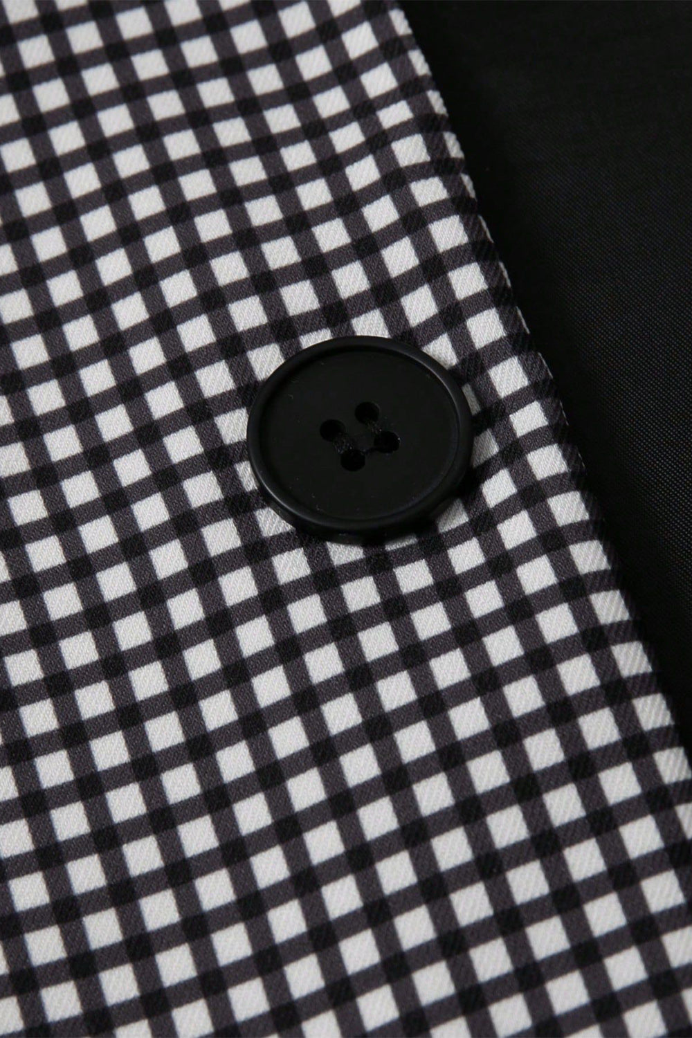Black 2 Pieces Plaid Notched Lapel Short Men Suits