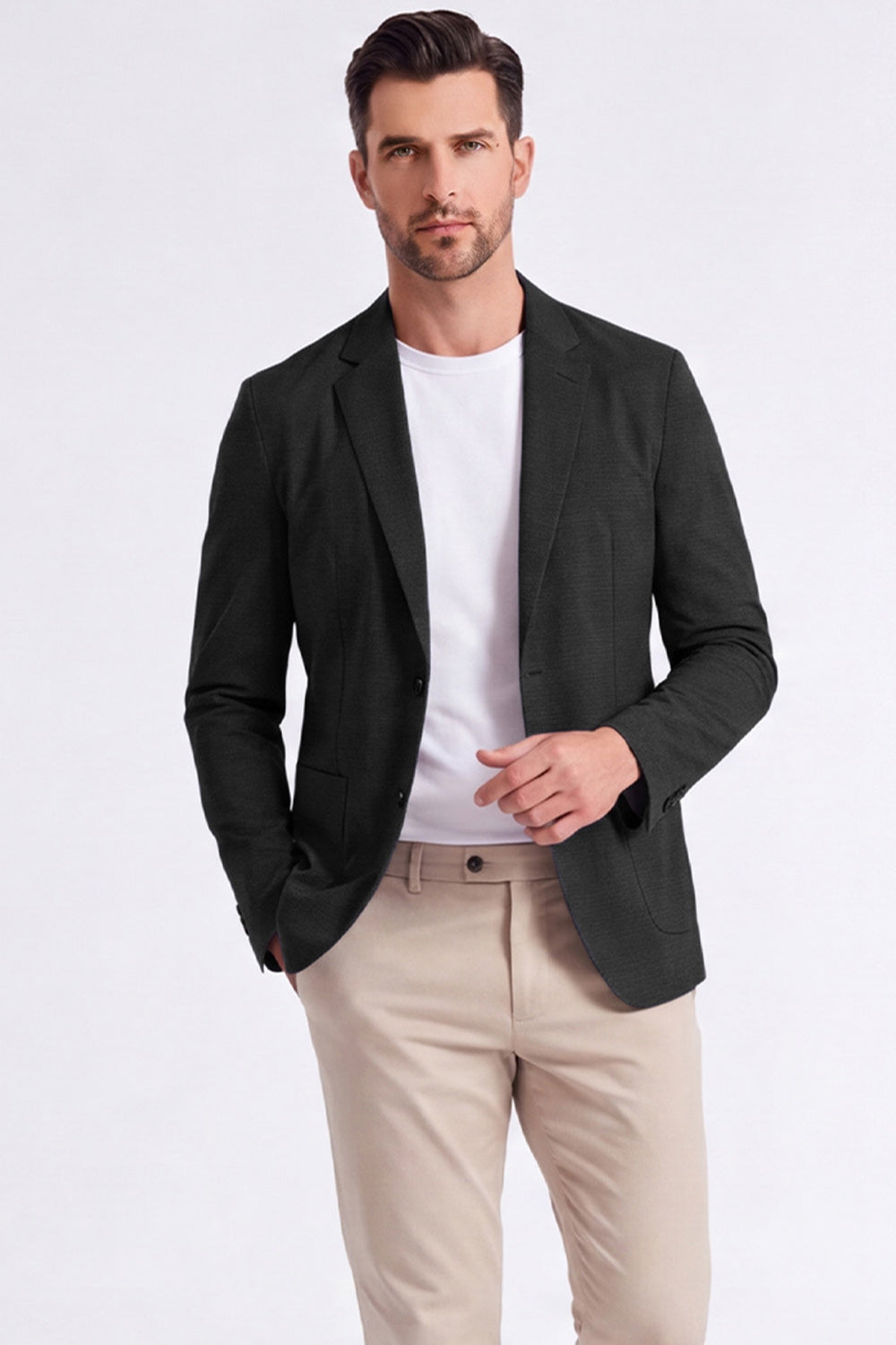 Blazer homme à revers crantés noirs