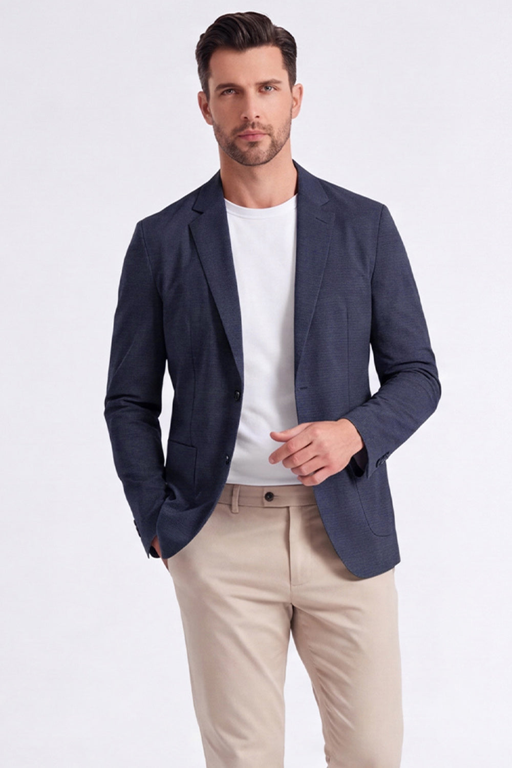 Blazer homme à revers crantés noirs