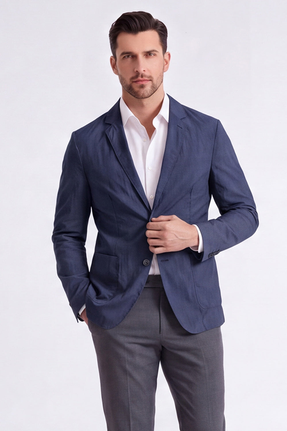 Sage Notched Lapel Single Breasted Men's Blazer