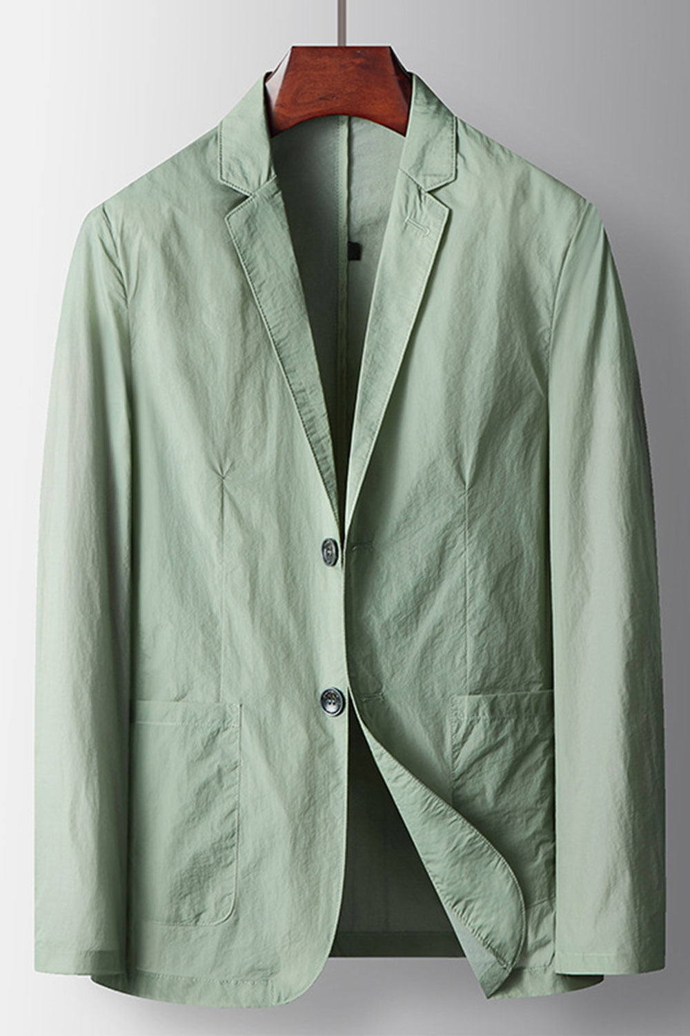 Sage Notched Lapel Single Breasted Men's Blazer