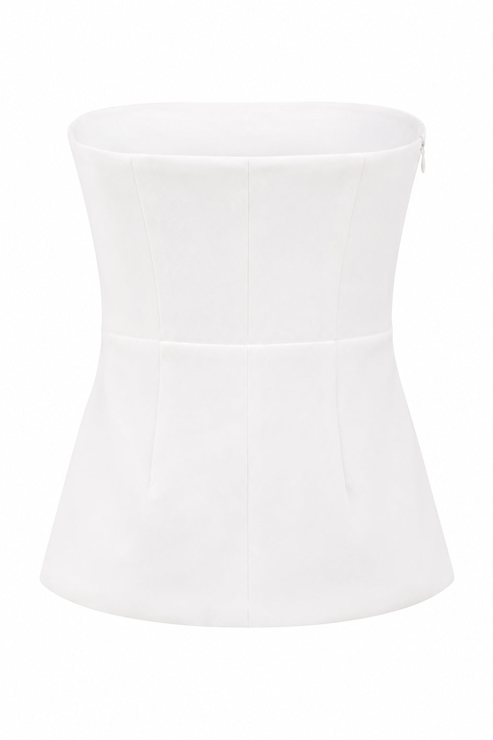 Ensemble tailleur femme 2 pièces blanc sans bretelles double boutonnage coupe ajustée