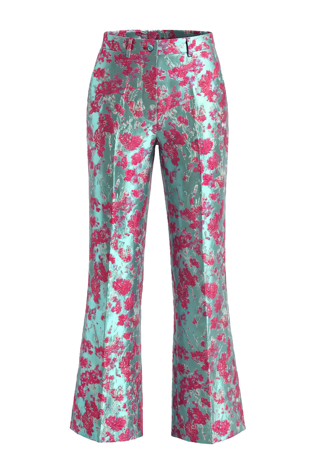 Dusty Green Open-front 2 Piece Slim Fit Floral Women's Suits