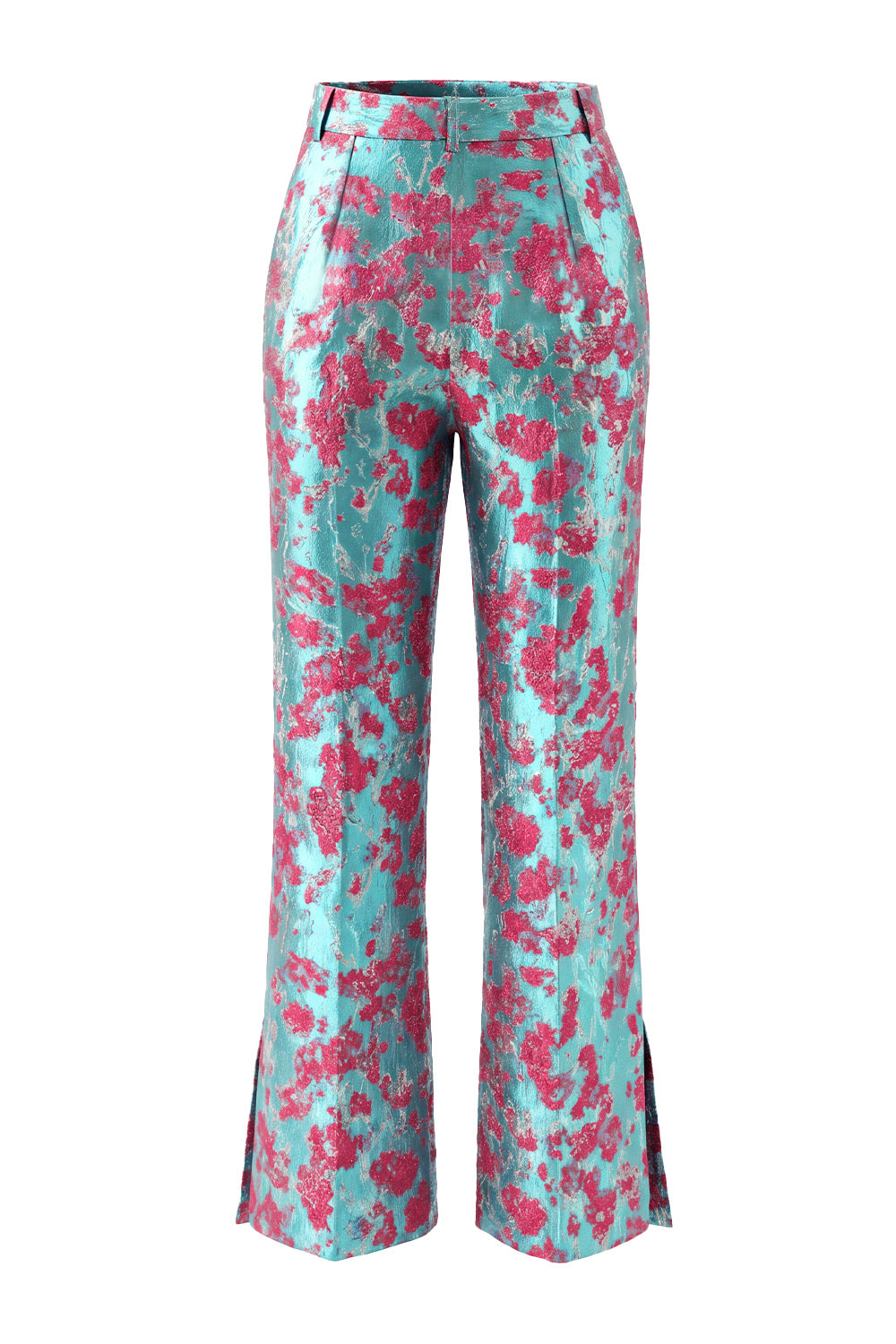 Dusty Green Open-front 2 Piece Slim Fit Floral Women's Suits