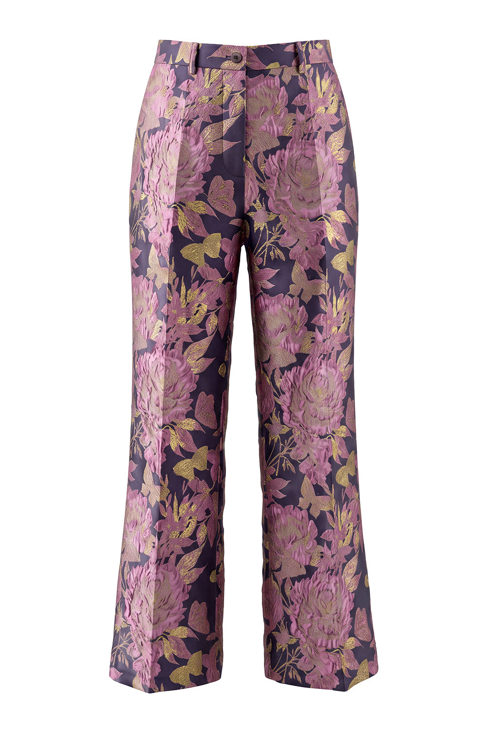 Ensemble 2 pièces pour femme, col en V, motif floral bleu marine et rose, avec ceinture