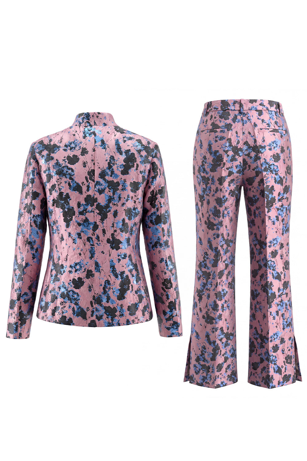 Dusty Green Open-front 2 Piece Slim Fit Floral Women's Suits
