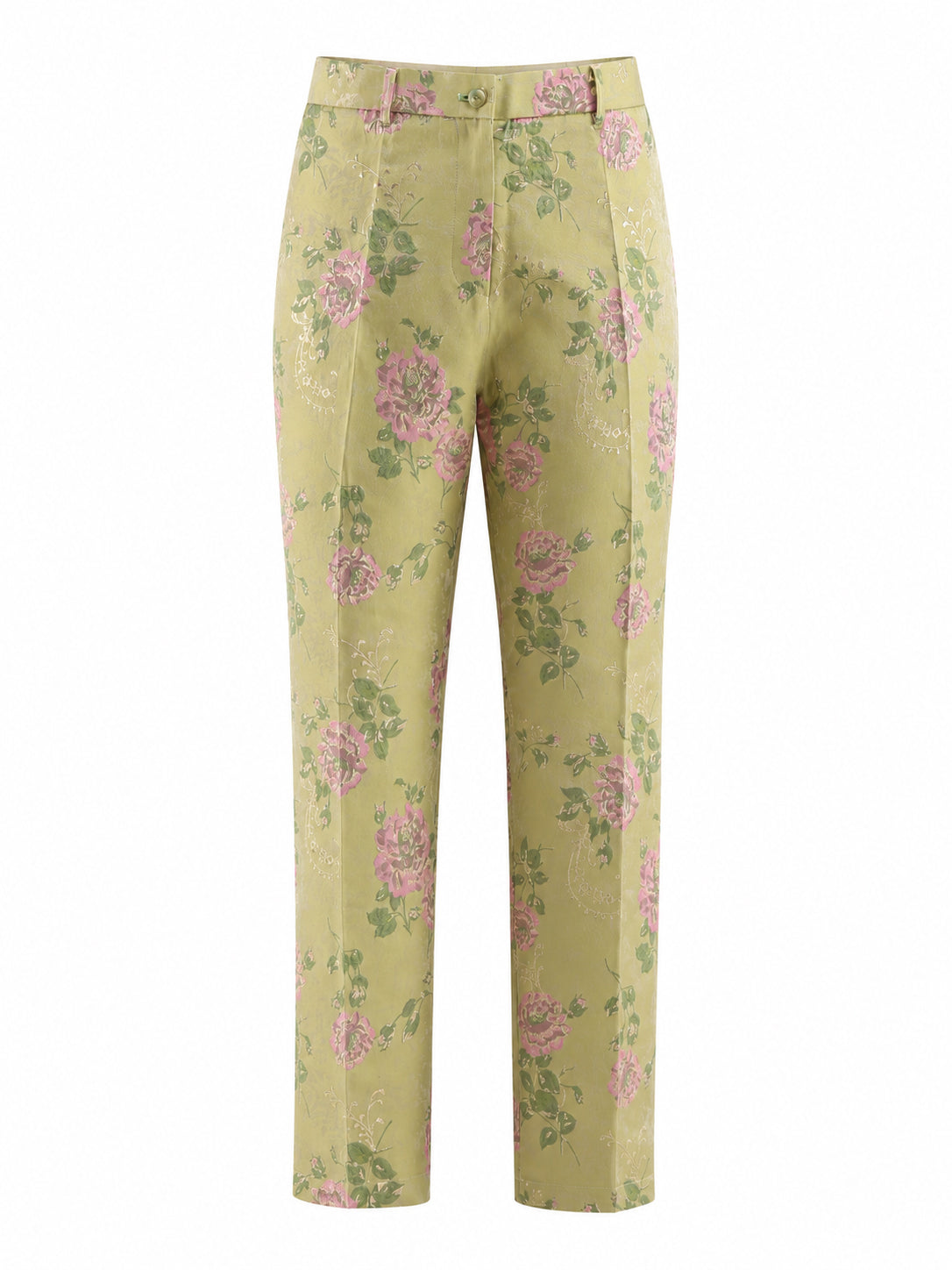 2 Piece Sage Green Shawl Lapel Floral Women's Suits