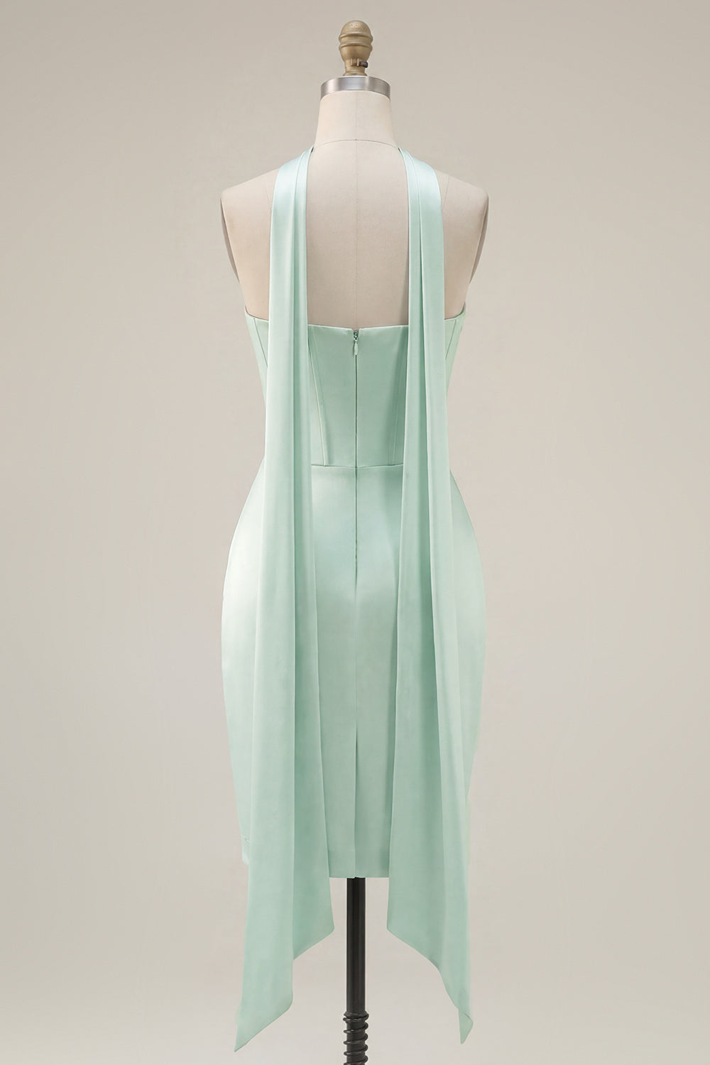 Mint Strapless Bodycon Corset Homecoming Dress with Slit