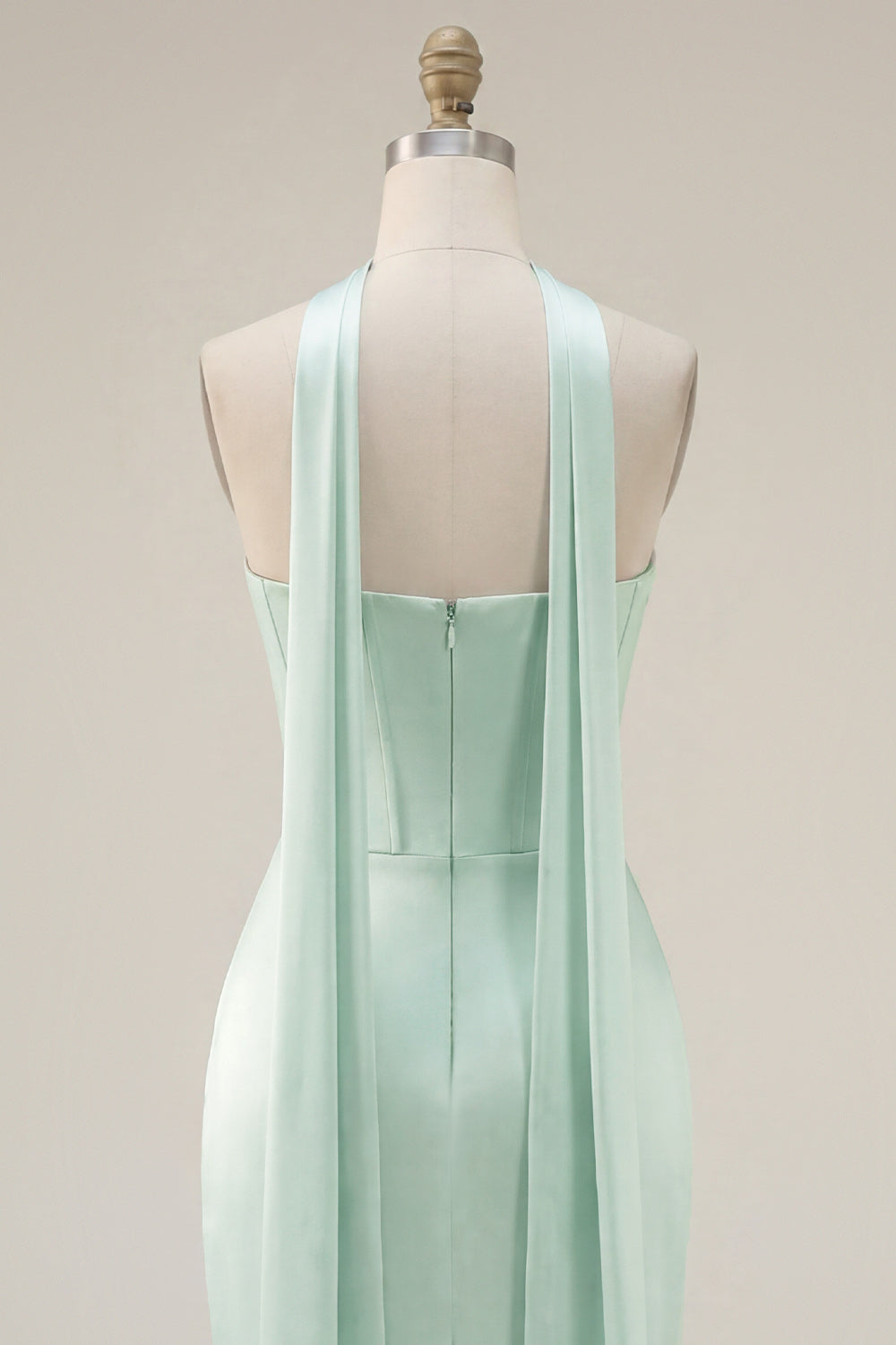 Mint Strapless Bodycon Corset Homecoming Dress with Slit