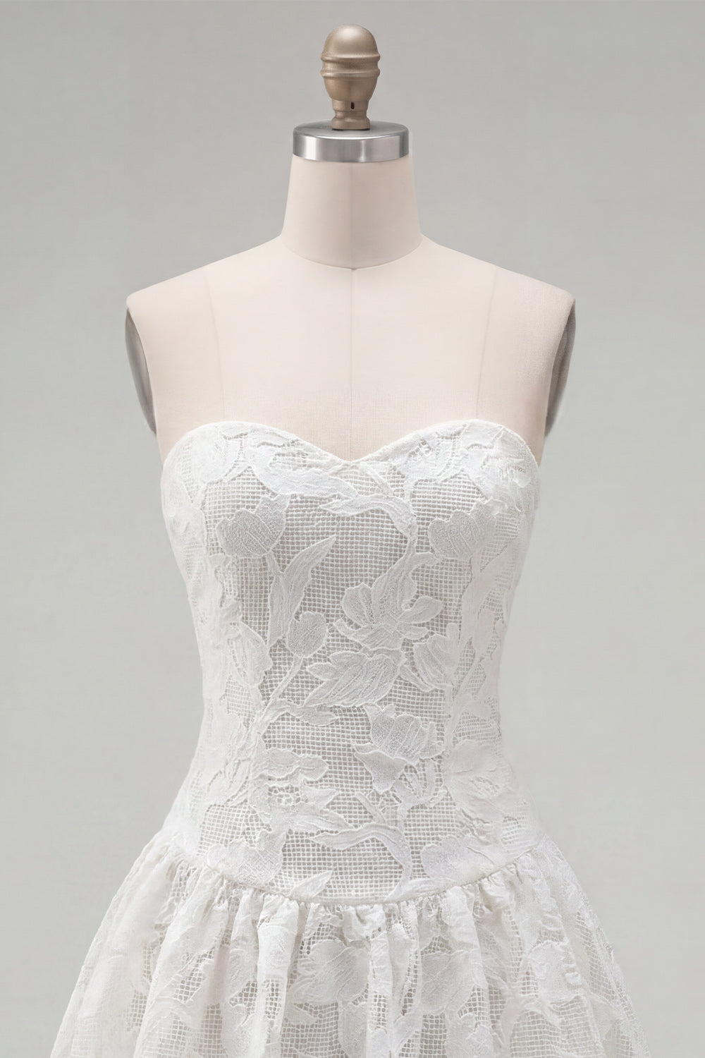 A-Line White Sweetheart Floral Homecoming Dress
