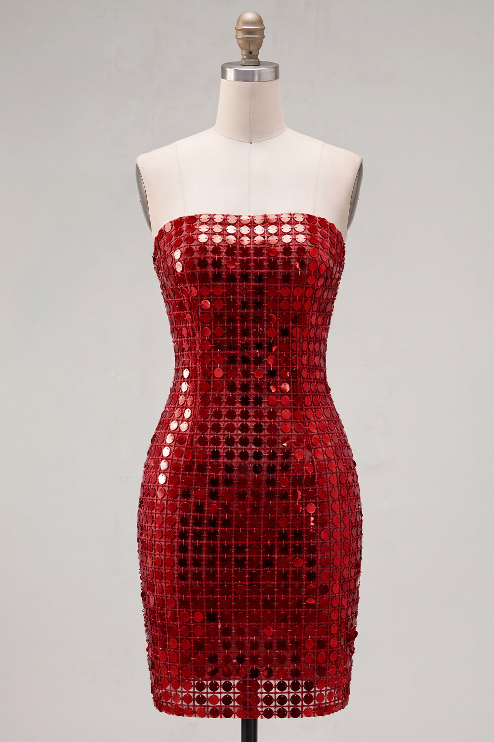 Robe de bal moulante bustier à paillettes dorées scintillantes