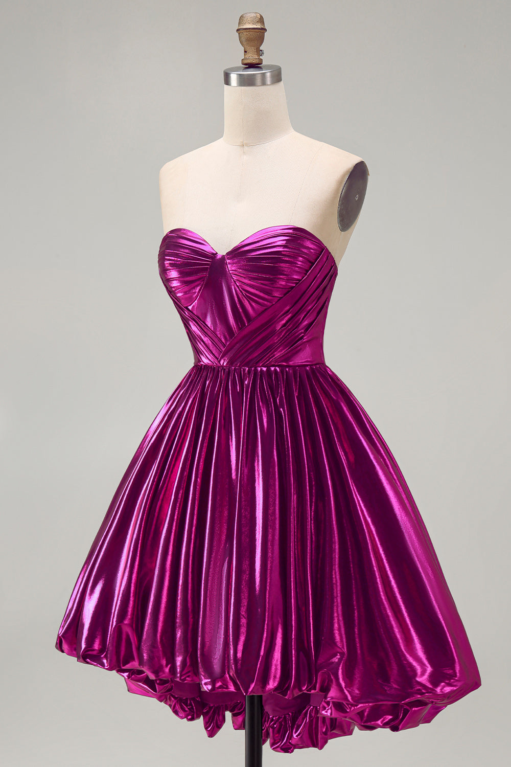 Royal Blue Metallic A-Line Sweetheart Ruched Corset Asymmetrical Homecoming Dress