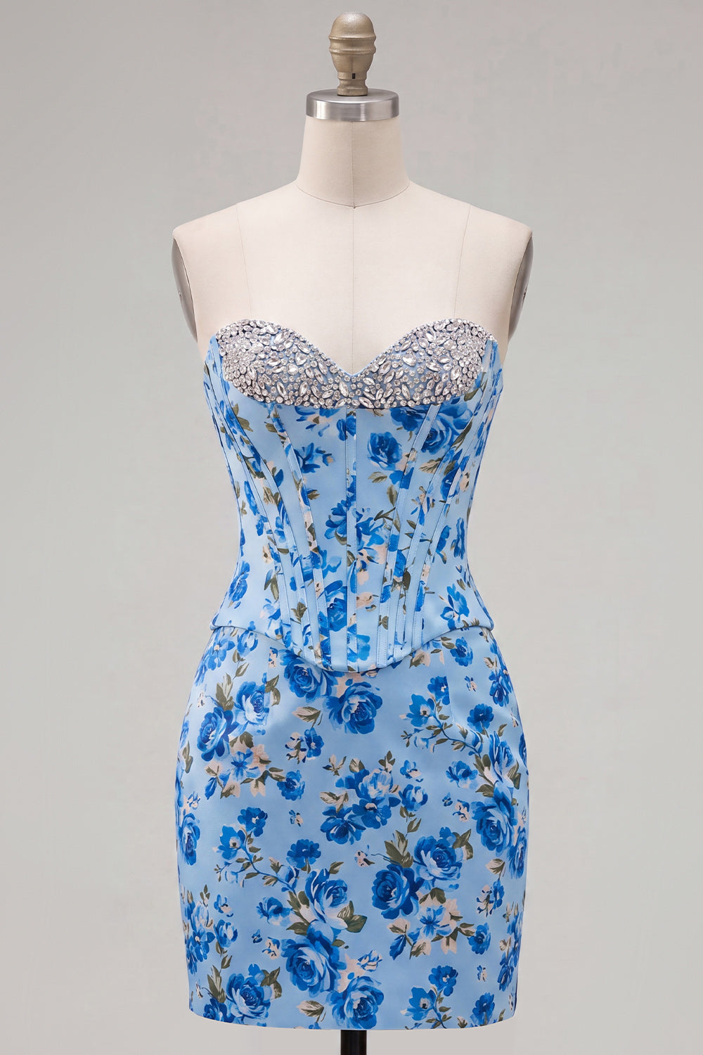 Sweetheart Yellow Corset Beaded Floral Tight Homecoming Dress