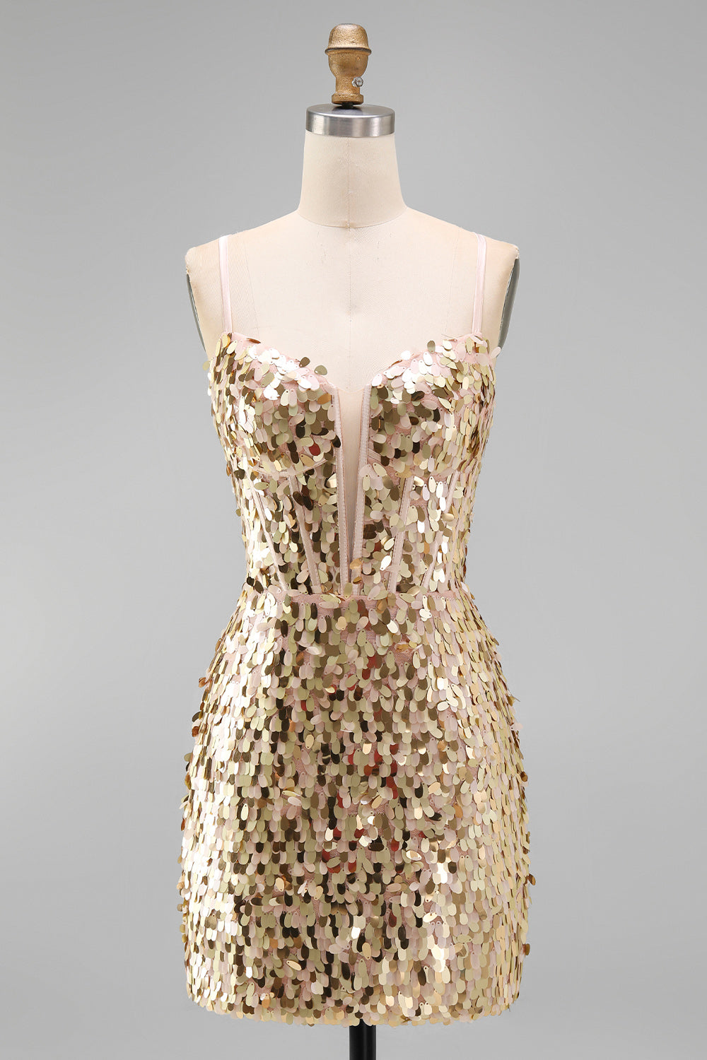 Sparkly Mint Green Bodycon Corset Lace Up Back Sequins Short Homecoming Dress