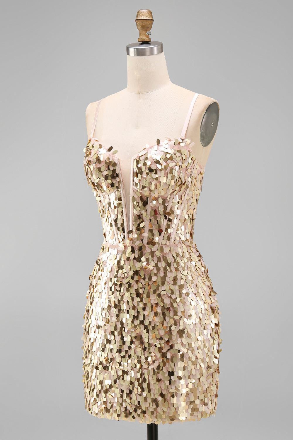 Sparkly Mint Green Bodycon Corset Lace Up Back Sequins Short Homecoming Dress