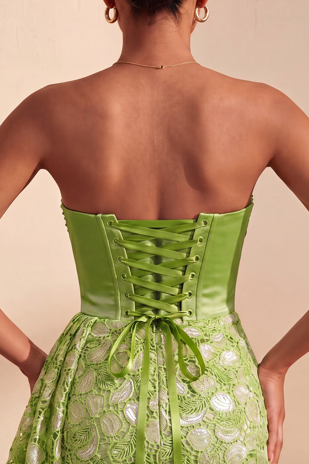 Light Yellow Bodycon Sweetheart Ruched Sequins Lace Up Back Homecoming Dress with Sash